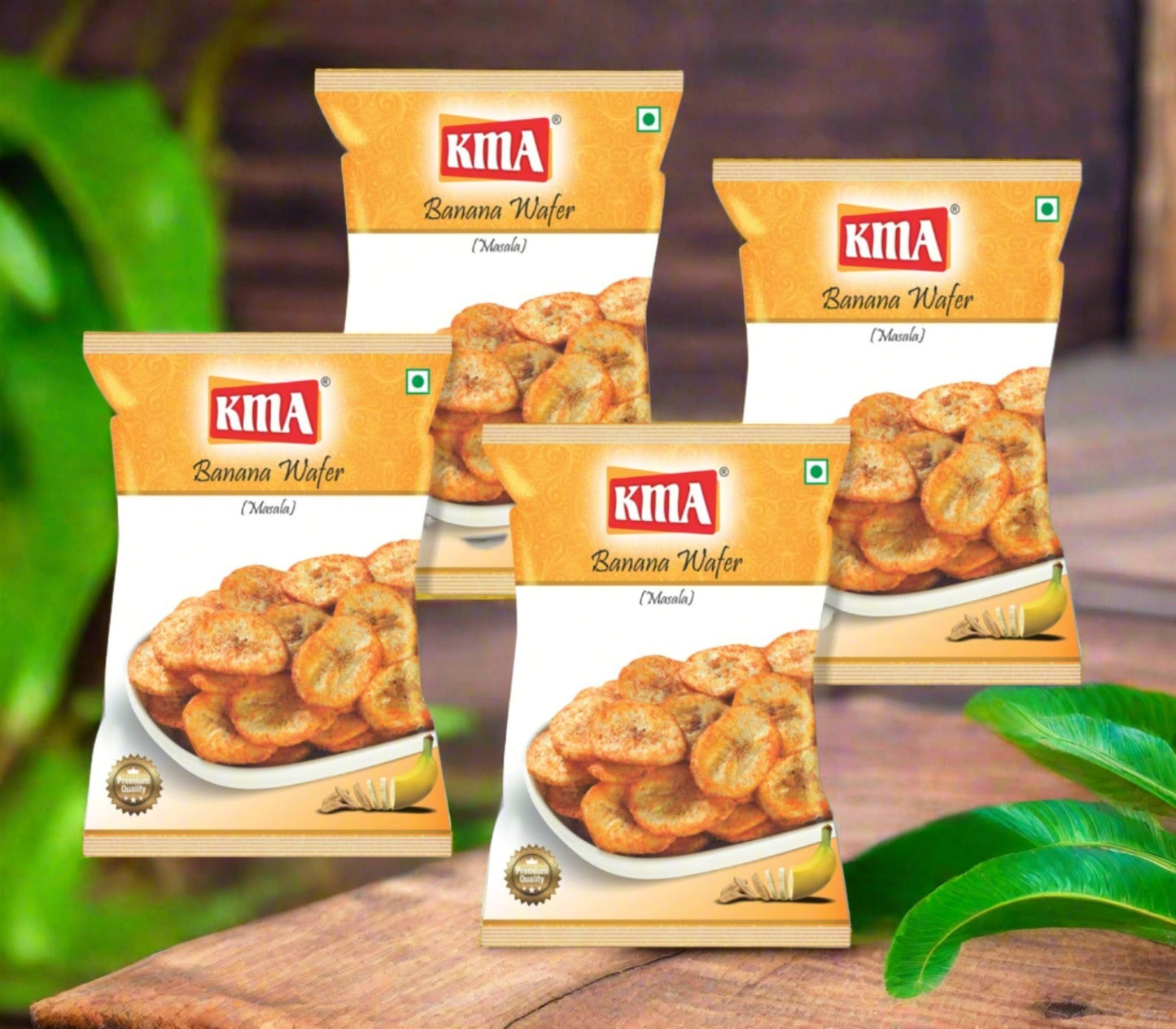 Introducing KMA Banana Wafers, the ultimate pass-time snack that is sure to satisfy your cravings!  These ready-to-eat vegetarian snacks are perfect for any time of the day, whether it's breakfast, tea time, travel, tiffin, office hours, or even a late-night munchy.  Made with the finest ingredients, KMA Banana Wafers are bit only delicious but also healthy. 