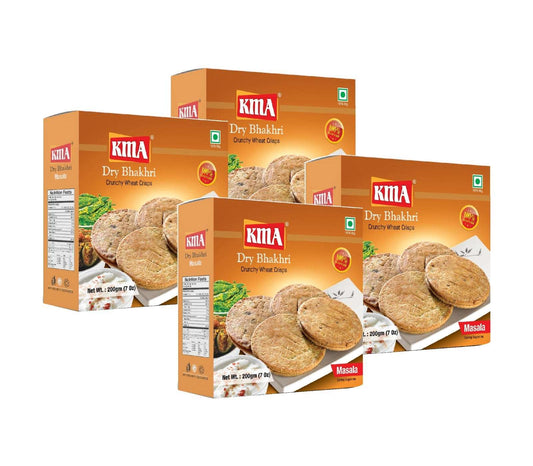 KMA Masala Dry Bhakhri Combo | 4 Packs | 200g each | Gujarati Wholewheat Bhakhri | Healthy Snacks | No Maida Used