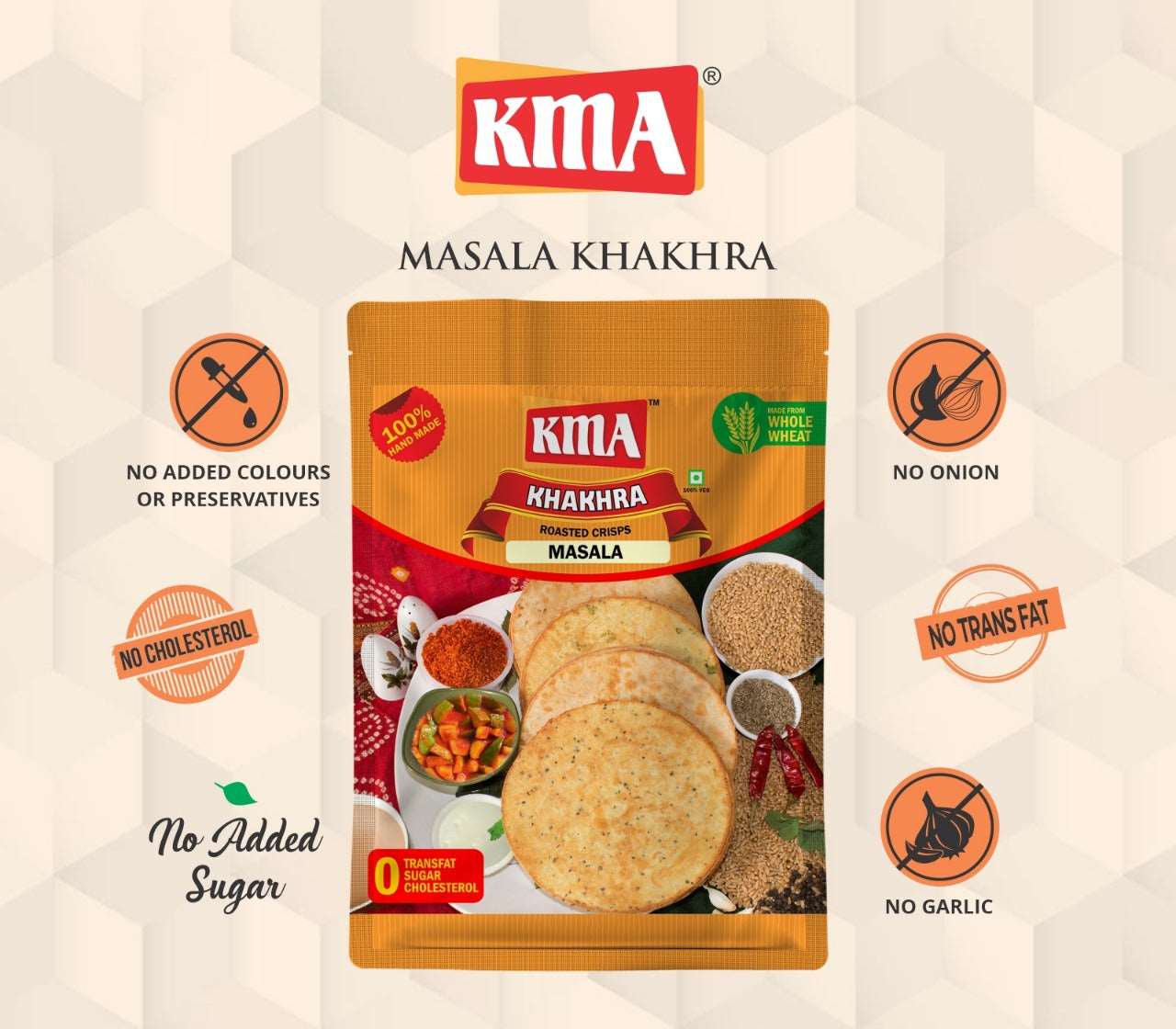 KMA Jain Special Khakhra Combo | 6 Flavors | 200g Each | Premium Handmade Roasted Gujarati Khakhra | Healthy Snacks
