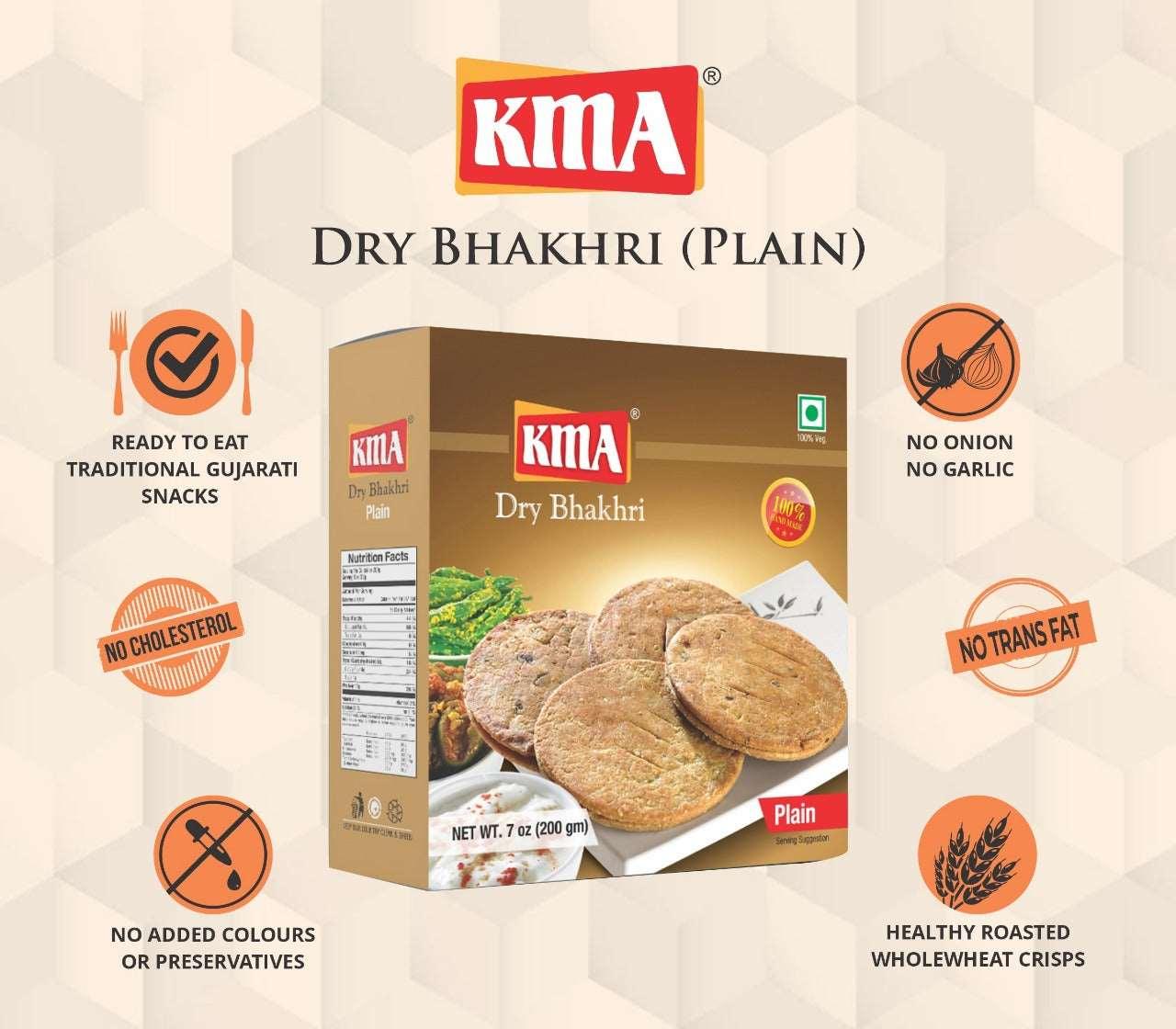 KMA Dry Bhakhri Mix Combo | 4 Flavors | 200g each | Gujarati Wholewheat Bhakhri | Healthy Snacks | No Maida Used